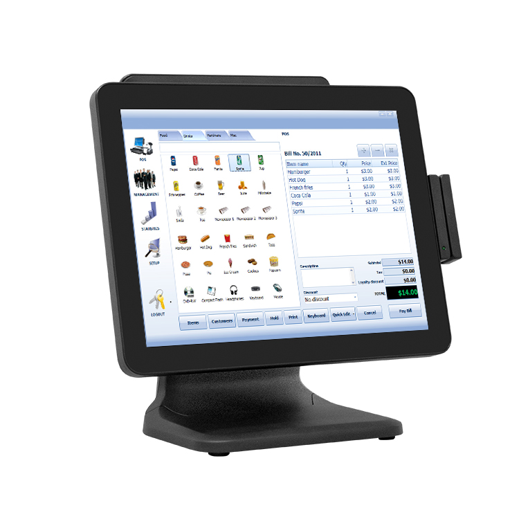 Touch POS system with fanless motherboard A1503L